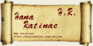 Hana Ratinac vizit kartica